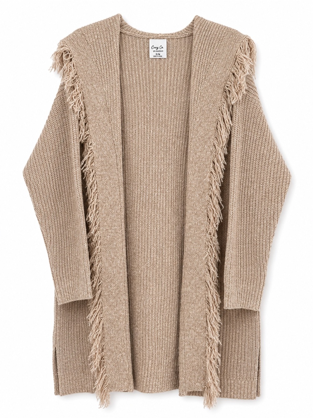 Hooded Fringe Trim Sweater Bohemian Cottagecore Eclectic Grandma Grandmacore